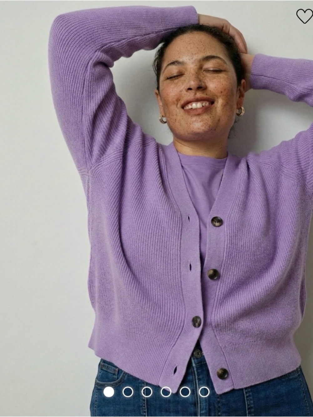 Universal Standard Lilac V-Neck Button Cardigan